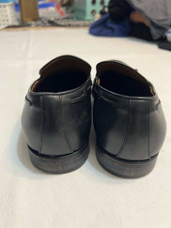Bruno Magli Tassel Loafers Mens 7 M Black Leather Slip On Dress Shoes Italy